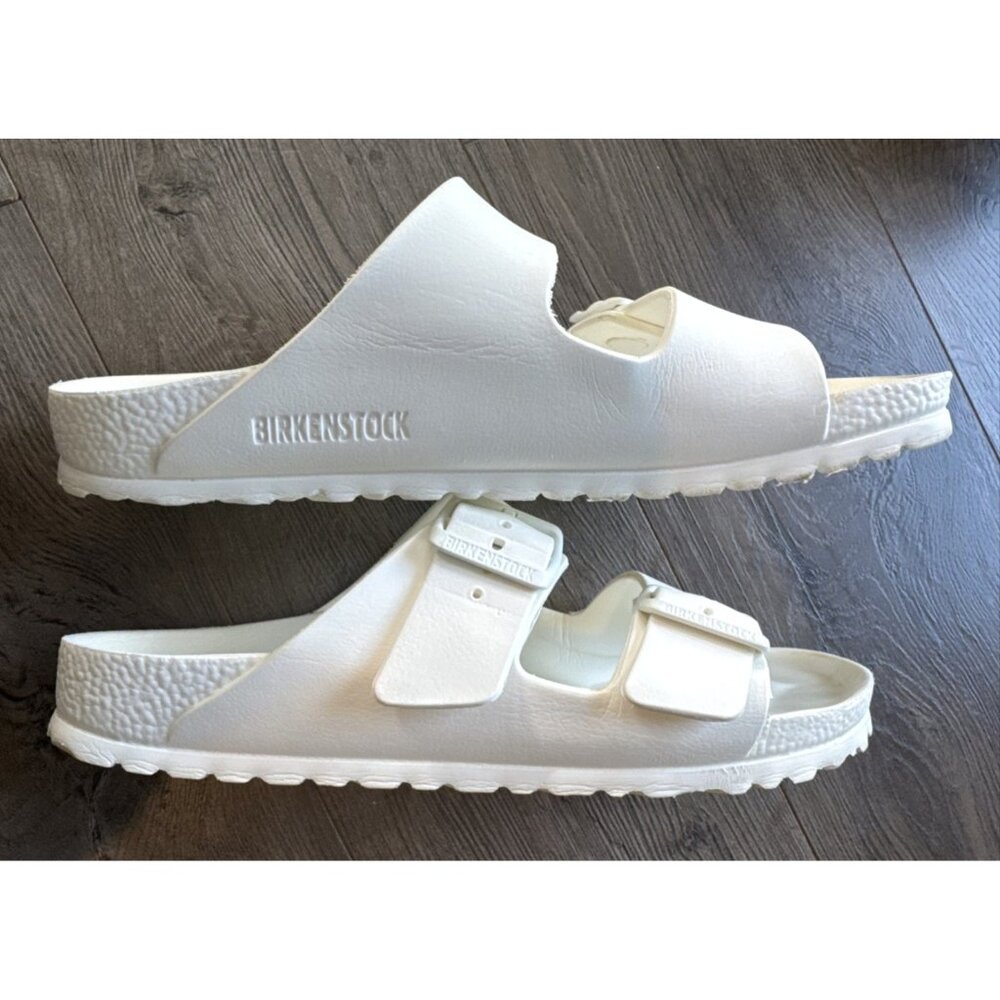 Birkenstock Arizona EVA White Sandals Womens 8 US 39 EU Slip On Comfort with Box - Picture 10 of 12